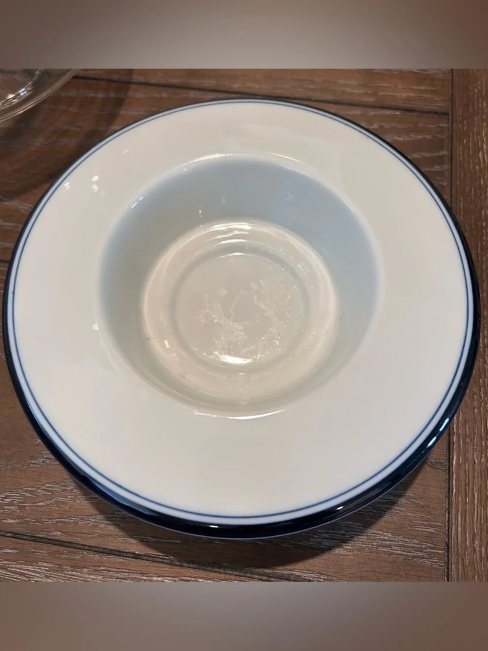 Vintage Dansk International Blue & White Ceramic Hurricane Lamp Candle Holder